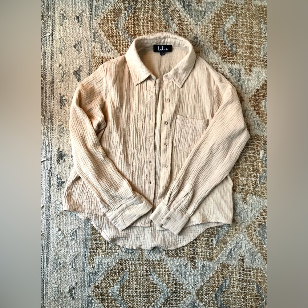 Long Sleeve Button-Up Top - XS